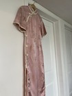 <!--F#f_0-->Pink silk long right hand made pankou qipao; cheongsam; US xxs <!--F/-->