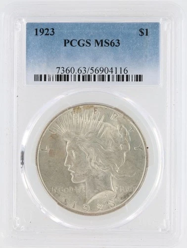 1923 Peace Silver Dollar PCGS MS63 S$1 Philadelphia Minted No Reserve
