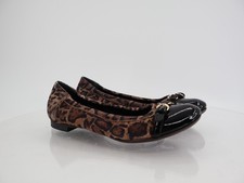 AGL Womens Monika Ballet Flat Size 38 8 Brown Leopard Leather Cap Toe Dress Shoe