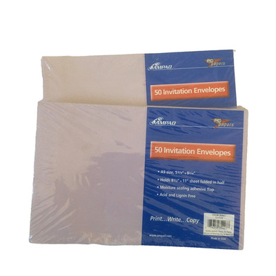 AMPAD NWT A9 5.75'' x 8.75'' Acid Lignin Free Invitation 100 Envelopes-Two 50-Pk