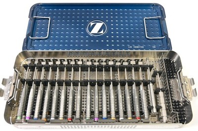 Zimmer Biomet Cervical Rasps & Trial Sizers Set w/ Sterilization Case Neuro