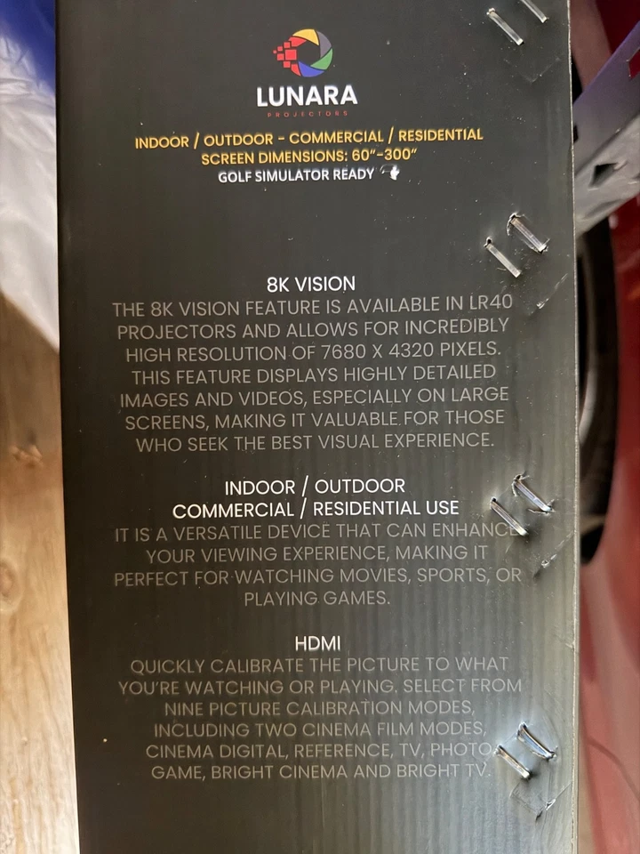 Lunara LR40 8K Laser Projector, Soundbar, Screen Bundle - Image 3 of 3