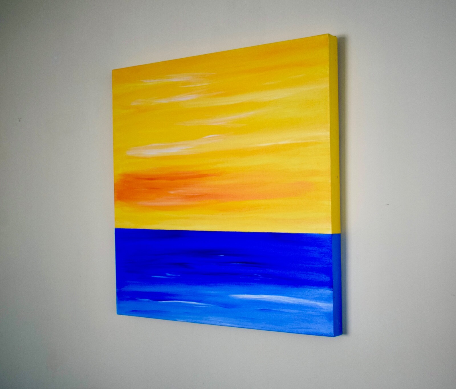 Original Acrylic Paintings On Canvas Abstract Seascape Signed COA