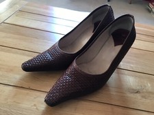 Mulberry Brown Woven Leather Court shoes size 40.5