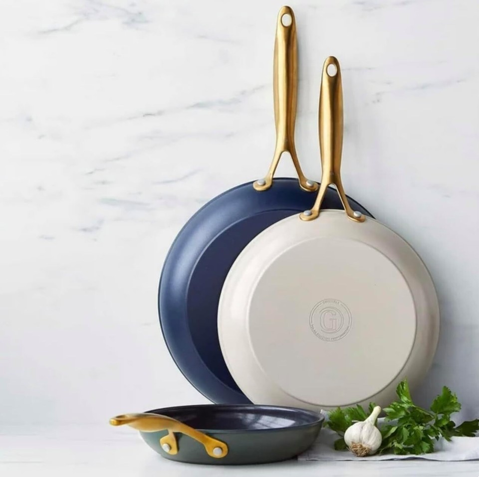 GreenPan Jewel 3piece Ceramic Nonstick Hard Anodized Skillet Set eBay