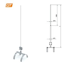 Fangstangenhalter Set mit Fangmast Fangstange (1-3m) für Firstziegel Blitzschutz