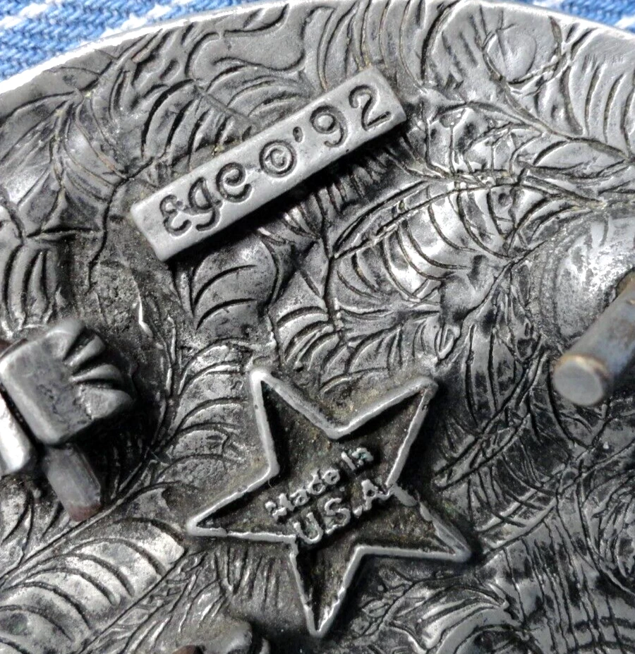 Fivela de cinto Star Badge EUA Eagle Western Scroll vintage anos 90 ege EUA .TWY710 - Imagem 4 de 4