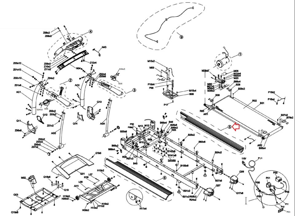 Vision Fitness Classic Elegant Touch - беговая дорожка T40 направляющая для правой ноги 1000230897 - Изображение 2 из 2