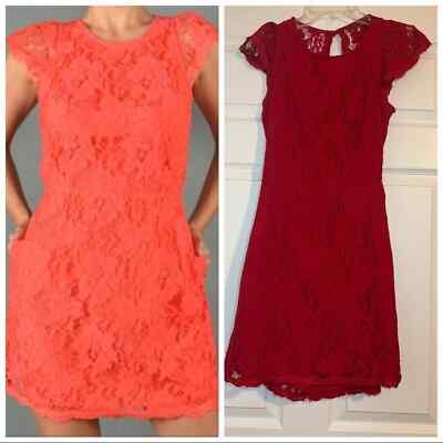 Signature8 Open Back Red Lace Dress. Size M | eBay Signature8 Open Back Red Lace Dress. Size M | eBay