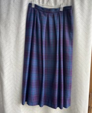 Vintage 60s 70s Pendleton Wool Skirt Blue Purple Tartan Plaid