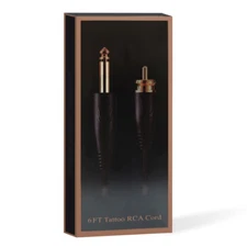 6 ft Premium Quality Tattoo Machine Power Supply RCA Cord Right Angled 1.8M