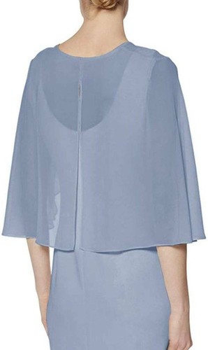 NWT Chiffon Shrug Wraps for Evening Bridal Capes Cloaks Champagne LG - Picture 6 of 7