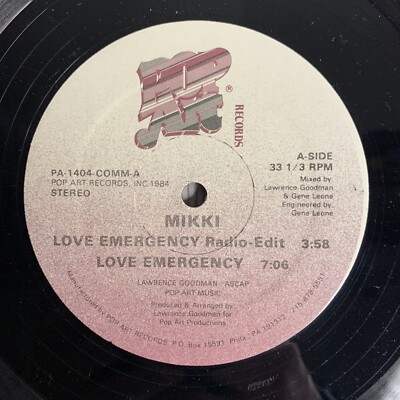 Mikki Love Emergency Pop Art Records  PA-1404 12'' Single 194 Old School HipHop