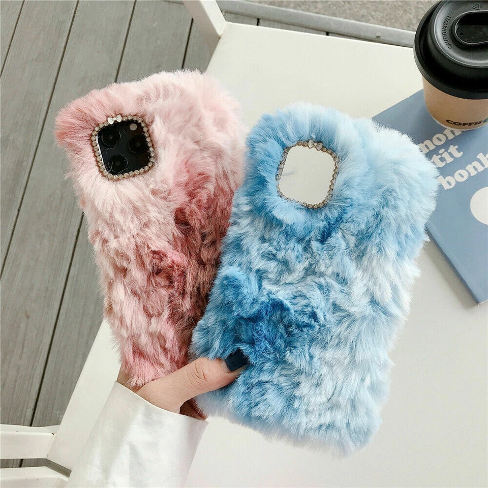 Bling Bunny Rabbit Fur Plush Fuzzy Fluffy Phone Case for iPhone 11 Pro XS Max 12 - Image 4 of 4
