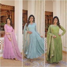 GOWN SALWAR KAMEEZ PAKISTANI INDIAN WEDDING PARTY WEAR DRESS BOLLYWOOD SUIT NEW