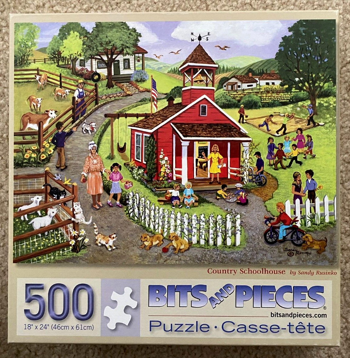 Bits & Pieces Lot of 4 100% Complete 500 Pc Puzzles SCHOOL