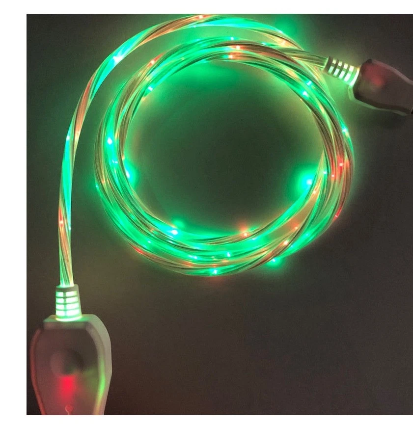 LED DUAL COLOR LIGHT USB El Cable charger FOR ALL MICRO-C TYPE REVERSIBLE PHONES - Image 3 of 4