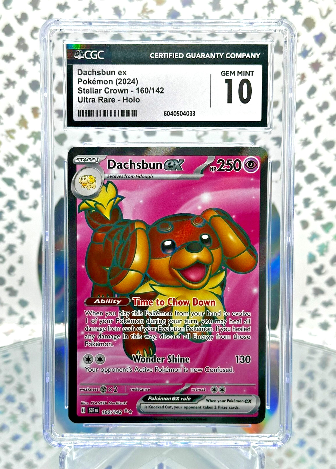 CGC 10 Dachsbun EX 160/142 Stellar Crown Full Art Secret Rare Pokemon Card