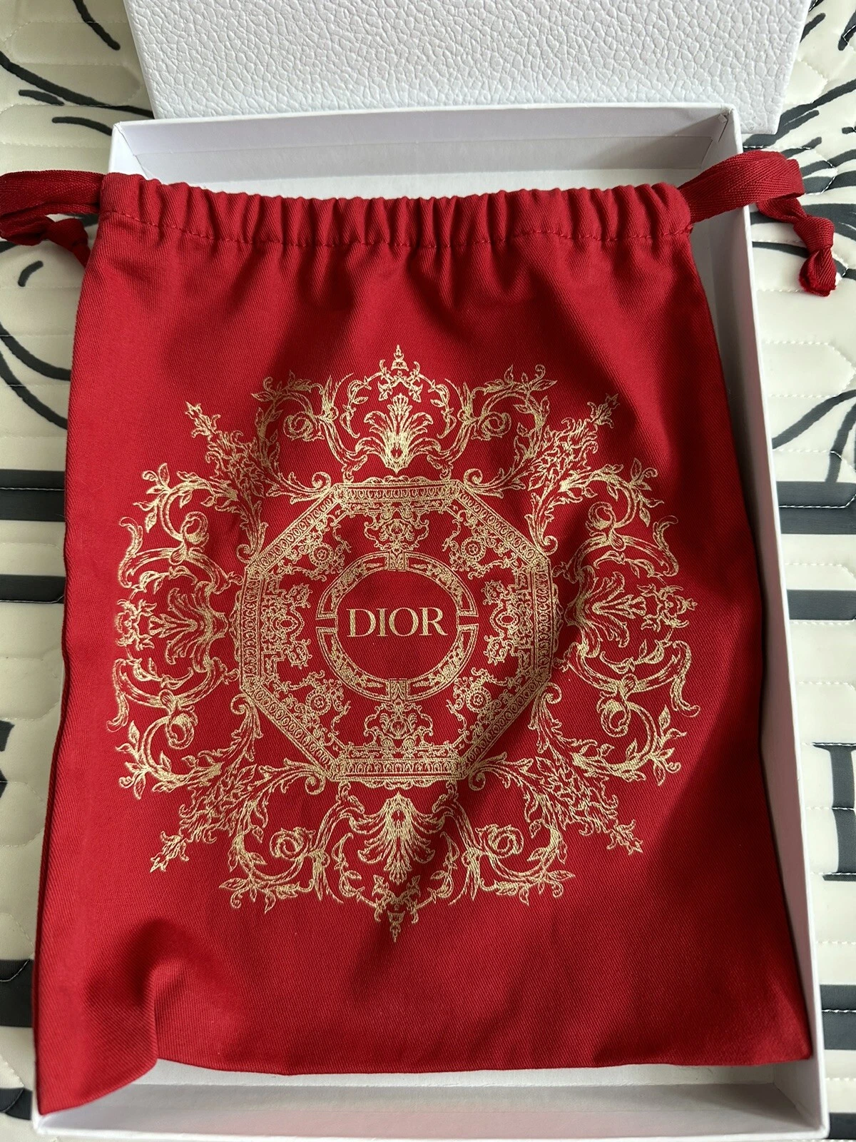 Sac cordon de serrage limité Christian Dior Holiday 28 x 23,5 cm coton limité