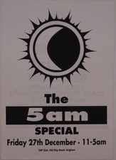 Rave Flyer-The 5am Special at the Zap club Brighton-1991-Size A5 paper flyer-VGC