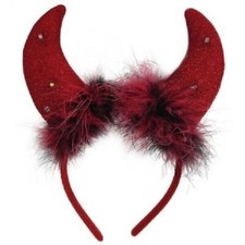 Red Devil Horns Halloween Headband Light Up Hair Band Costume Cosplay