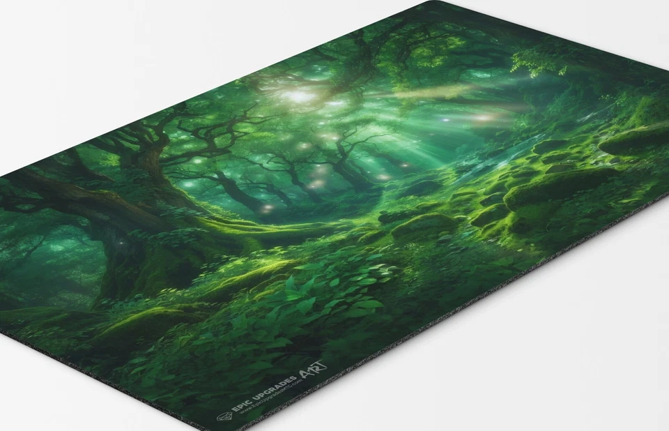 Alfombra de juego original Forest Green Land Art Magic The Gathering - 24"x14" Magic the Gathering Mat Foto 4 de 4