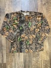Vintage Jerzees Outdoors T Shirt Long Sleeve Camo Made In USA L Three Button Men