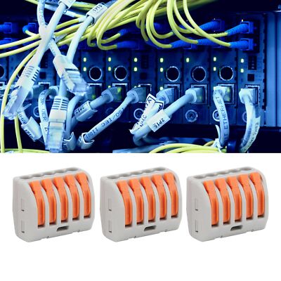 50Pcs Push Wire Wiring Connector Fast Compact Connect Terminal Blocks Paralleler