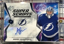 2020-21 UPPER DECK SPX ANDREI VASILEVSKIY, #S-AV, AUTO, SUPER SCRIPTS, BOLTS   O
