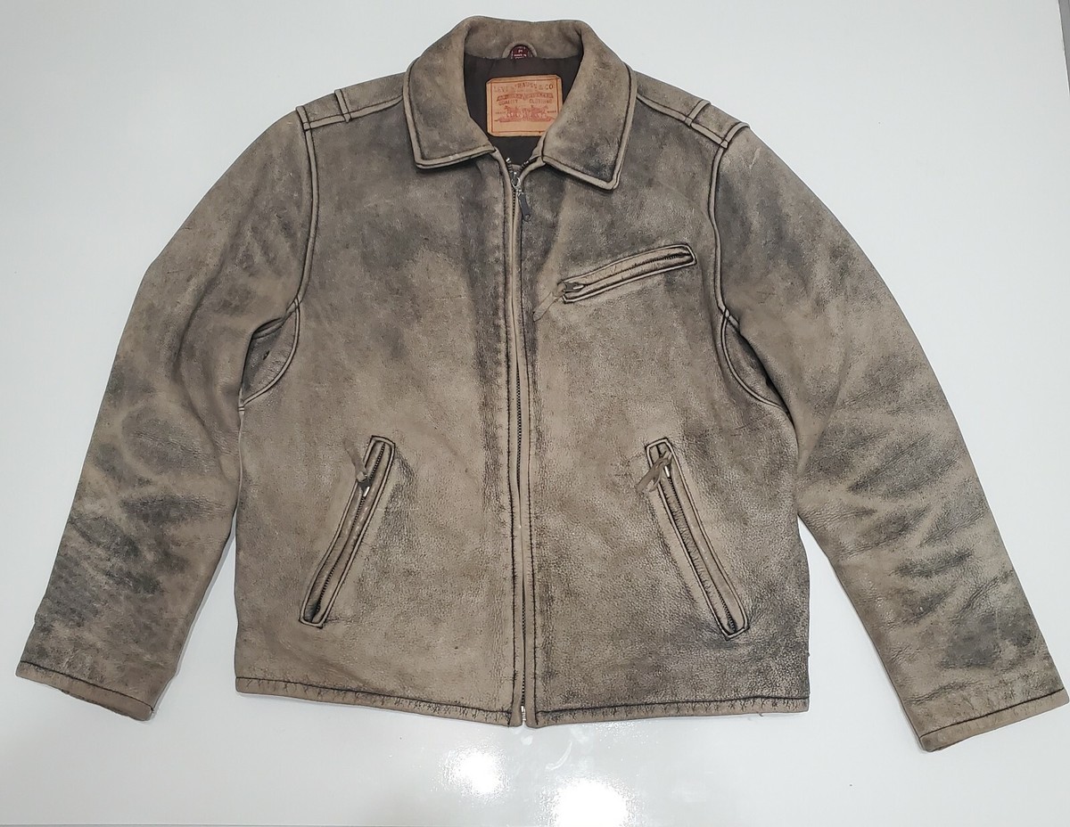Levis Distressed Genuine Leather Vintage Motorcycle Jacket Levis Distressed Genuine Leather Vintage Motorcycle Jacket