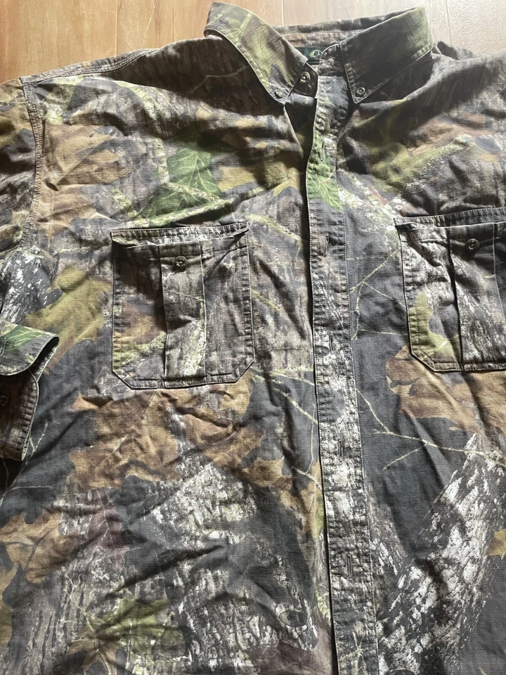 Vintage Mossy Oak Hunting Shirt Camo Men's 3XL Long sleeve Button - Image 2 of 4