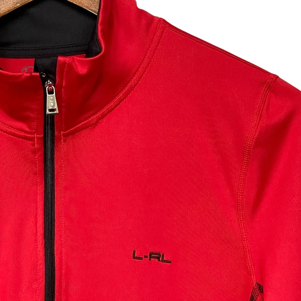 Blusa Lauren Ralph Lauren Feminina Roupa Ativa Regular Tamanho G Vermelha 1/4 Zíper Manga Longa - Imagem 3 de 4