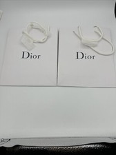 2 DIOR Gift Paper Bags, Textured White 9.5 X8. Holiday Packaging