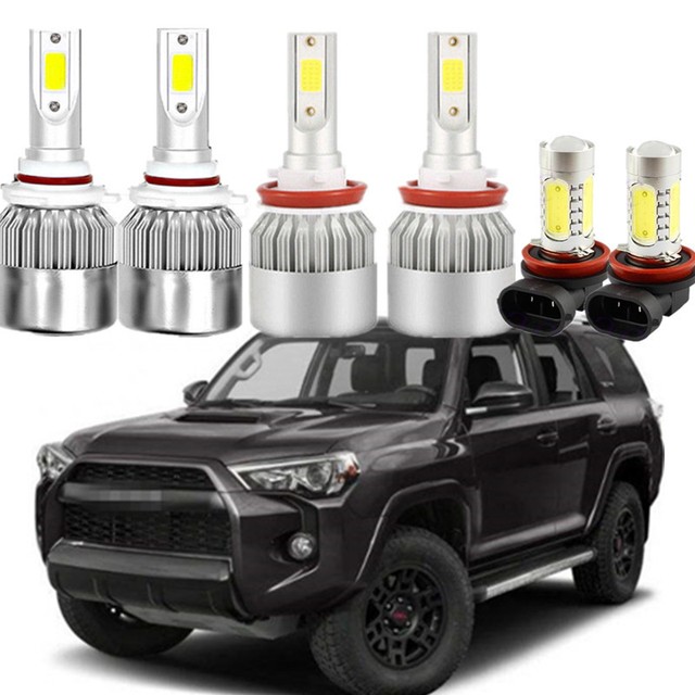6x LED Headlight Kit Hi/low Beam + Fog Light Bulbs For Toyota 4Runner
