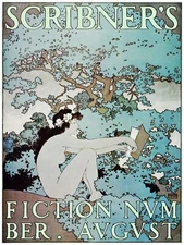 9892.Scribner's Fiction number.August.women reads.POSTER.home decor graphic art