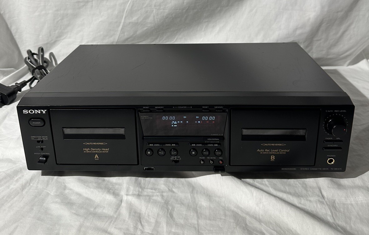 Sony TCWE475 Dual/Double Cassette Deck Tape Recorder Player [TESTED