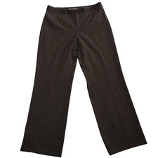 Nine West Cyndi Womens Size 4 Pants Striped Cuffed Slacks Black