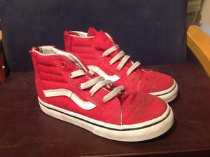 toddler red and white vans