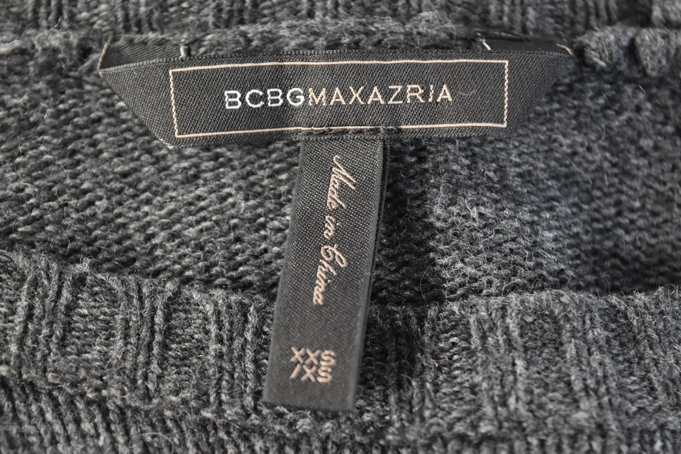 Suéter para mujer BCBGMAXAZRIA Nita talla XXS gris carbón cuello redondo manga larga Foto 4 de 4