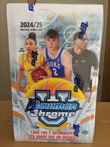 2024-25 Bowman U Chrome Basketball 💎 Factory Sealed Hobby Box 💎2 Autos 🔥