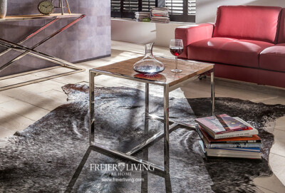 Beistelltisch Designer Lofts Couchtisch Chrom Recycle Holz Home Interiors Modern