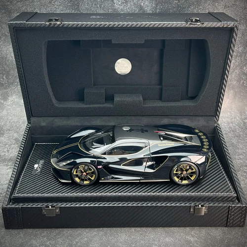 1/18 Diecast Lotus Evija Fittipaldi Edition Open Close Automodell schwarz mit Lackierung - Bild 12 von 13