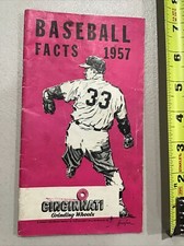 1957 Baseball Facts Guide Cincinnati Grinding Wheels Cover Program Booklet