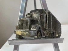 Vintage The Great American Buckle Company Semi Truck Belt Trucker 1980