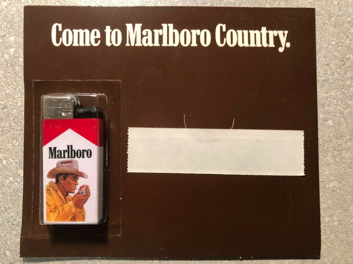 Vintage 1987 Marlboro Cigarette Lighter Cowboy Scripto New in Original  Package