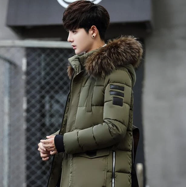Mens slim hotsell parka coat