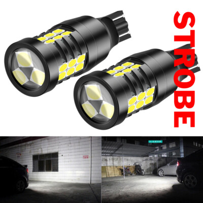 2x T15 921 Strobe Super Bright White LED Bulbs Back up Reverse Light for Subaru