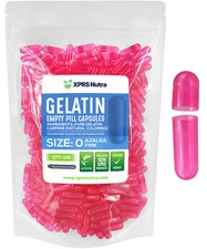 Size 0 Azalea Pink Empty Gelatin Capsules Gelcaps Kosher Pills