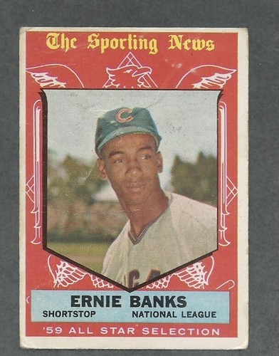 ERNIE BANKS 1959 TOPPS ALL-STAR #559 VG-EX HIGH NUMBER CUBS CREASED