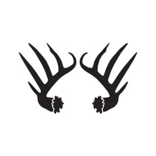 Elk Deer Antler - Vinyl Decal Sticker - Multiple Colors & Sizes - ebn3869